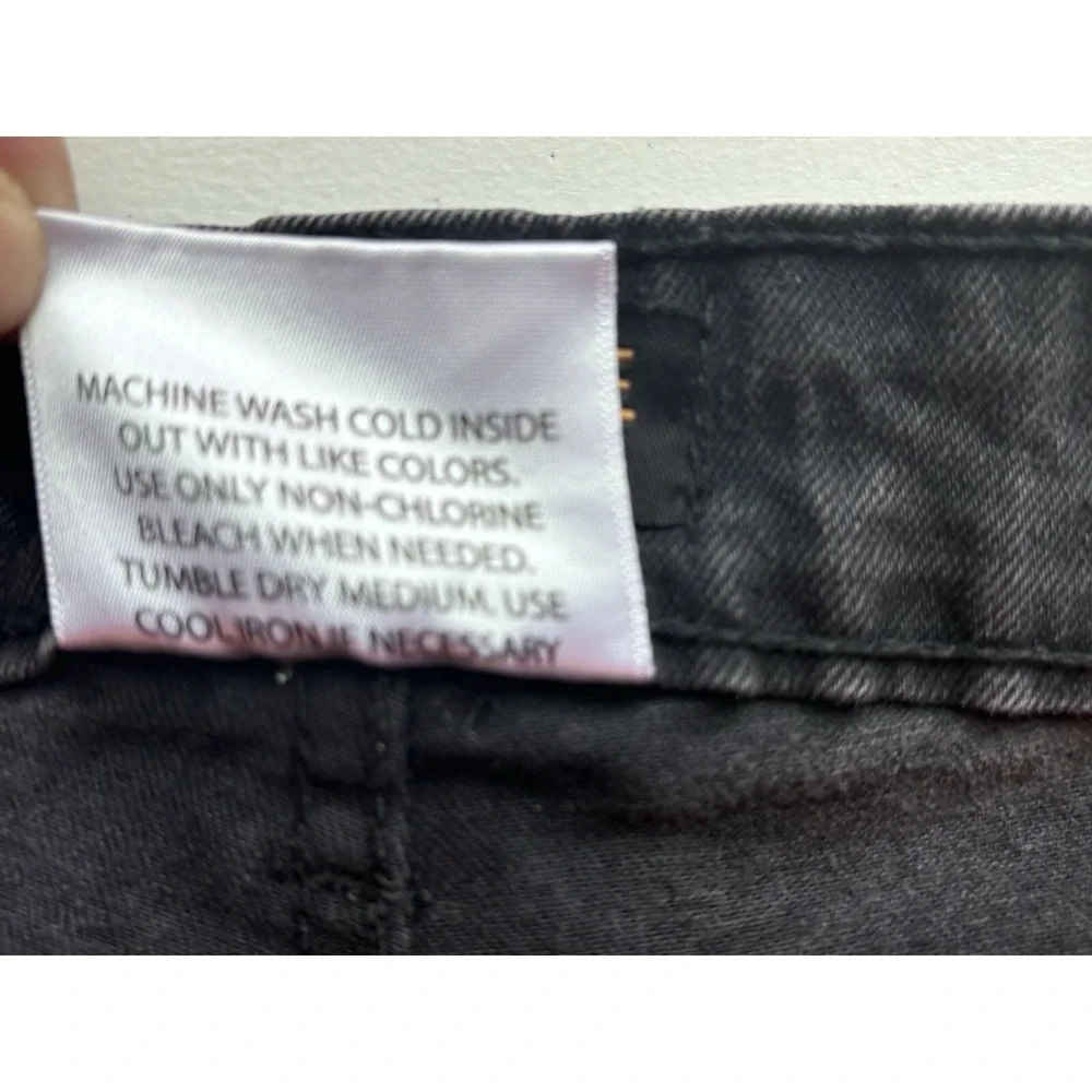Ring of Fire Mens Black Distressed Straight Stretch Jeans 33x29‎ Mid Rise Grunge